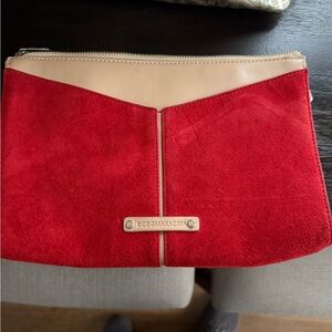 BCBGMaxAzria Red and Beige Clutch